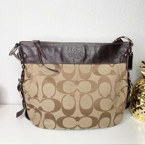 COACH ZOE SIGNATURE JACQUARD HOBO BAG
